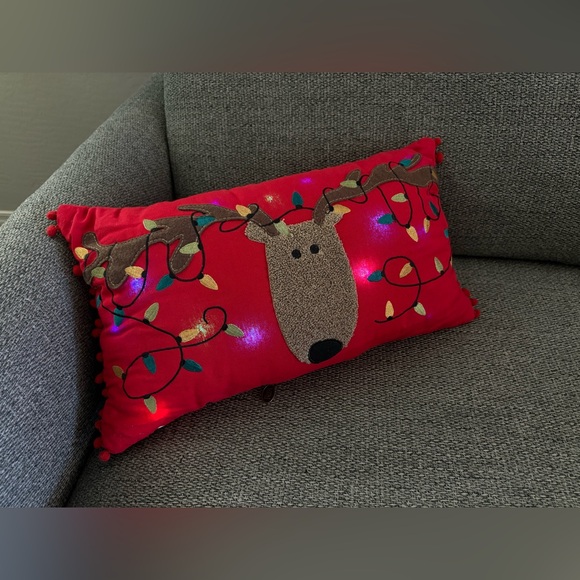 Pier 1 Red Reindeer Holiday Pillow - Picture 6 of 6